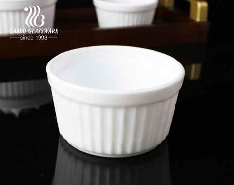 Round Shape Opal Glass Soup Bowl 3inch White Glass Dinnerware for Wholesale