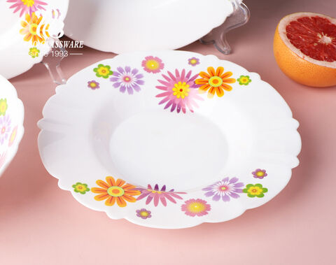 10.5 inch Opal Glass Dinner Plate China Glassware Factory Food Serving Tableware