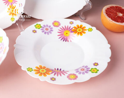 Đĩa ăn tối bằng thủy tinh Opal 10.5 inch Nhà máy thủy tinh Trung Quốc Bộ đồ ăn phục vụ thức ăn