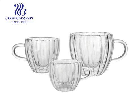 Warm Design heart Texture 80ML glass coffee cup 