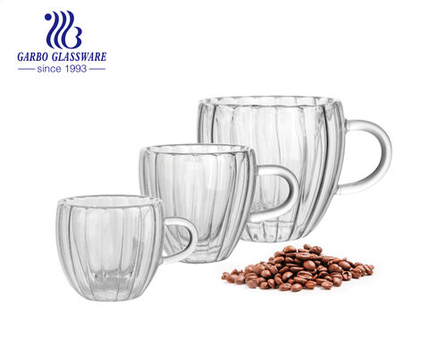 Warmes Design mit Herzstruktur, 80 ml Kaffeetasse aus Glas