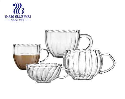 Warmes Design mit Herzstruktur, 80 ml Kaffeetasse aus Glas