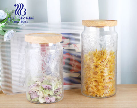 China Glassware Factory Glass Bottle 1800ml Long Shape Wholesale Storage Jar