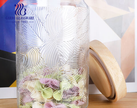 الصين مصنع الأواني الزجاجية زجاجة زجاجية 1800 مل جرة تخزين بالجملة طويلة الشكل