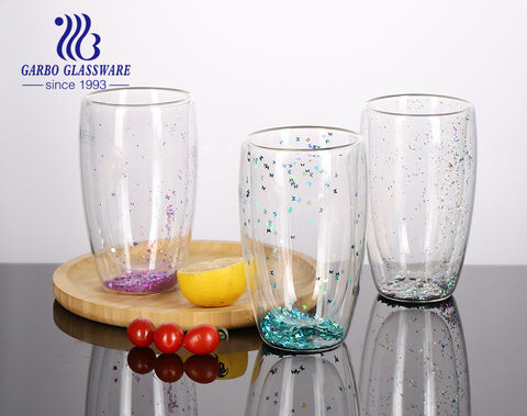 Vasos de vidrio de doble pared de borosilicato y resistentes al calor de alta gama