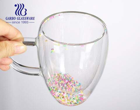 Vaso doble de borosilicato de 350ML con decoración interior.