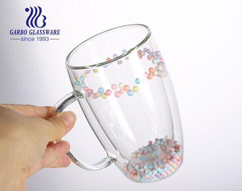 Tazza in vetro borosilicato a doppia parete con decorazioni natalizie da 470 ml