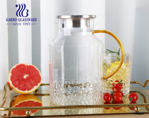 Hervidor de vidrio de borosilicato con mango de color Jarra de agua con mango