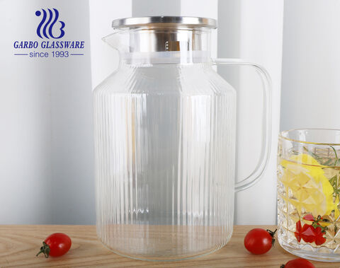 Borosilicate Glass Kettle with Colored Handle Handle Water Jug