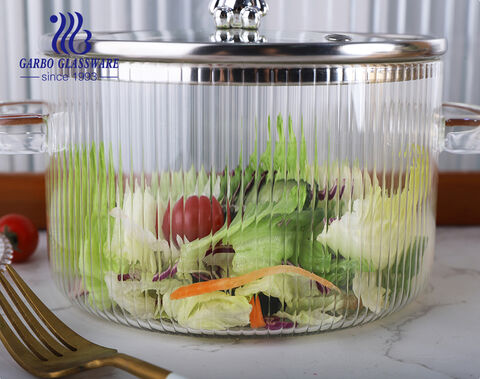 Casserole en verre à haute teneur en borosilicate, ours amphore transparent et résistant à la chaleur, cuisine de 1700ml