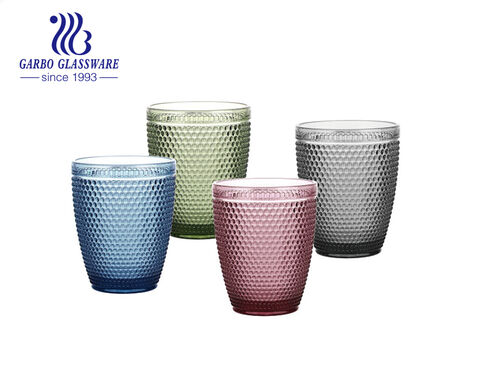 9oz bubble design various solid color tumbler glass cup in stock