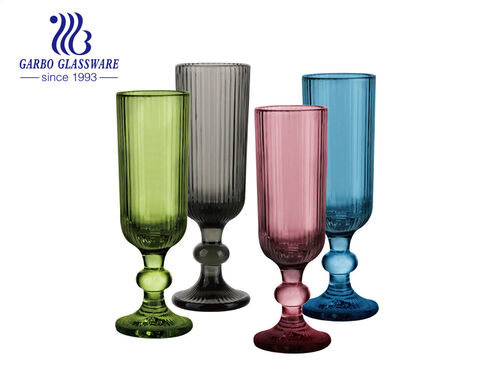 Fabrikgroßhandel 10oz einfarbiger Wassertrinkbecher aus Glas mit grauem Streifendesign