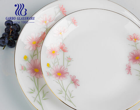 Luxury 12pcs heat resistant opal glassware dinner set