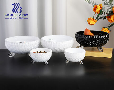 Wholesale factory high-white 7pcs customized white colored glass salad bowl set