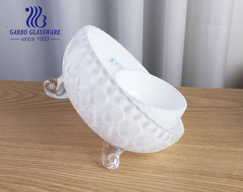 Wholesale factory high-white 7pcs customized white colored glass salad bowl set