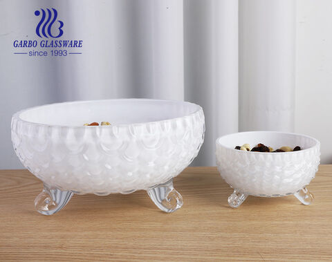 Wholesale factory high-white 7pcs customized white colored glass salad bowl set