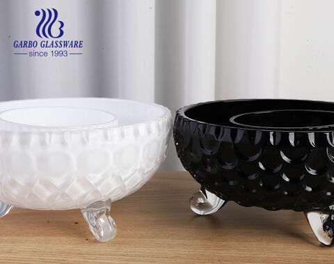 Wholesale factory 7pcs high-white glass fruit salad bowl set with customized spraying color