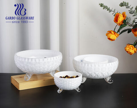 Wholesale factory 7pcs high-white glass fruit salad bowl set with customized spraying color