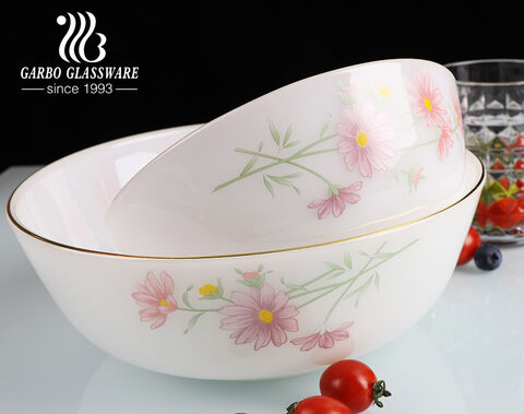 New Design Heat Resistant Opal Glassware 13PCS Jade Opal Glass Bowl Plate Dinner Set