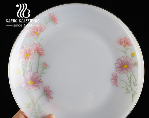 7Inch Opal Glass Plates Supplier in China Jade Opal Dinnerware for Food Serving