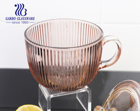 15oz 510ml glass mug with lid Ion plating cup for yogurt supplier