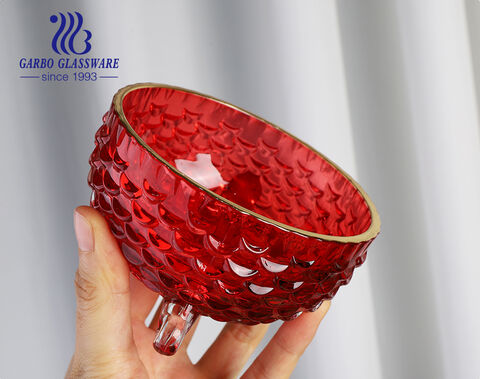 Luxury glass bowl set with different color decor for Morocco