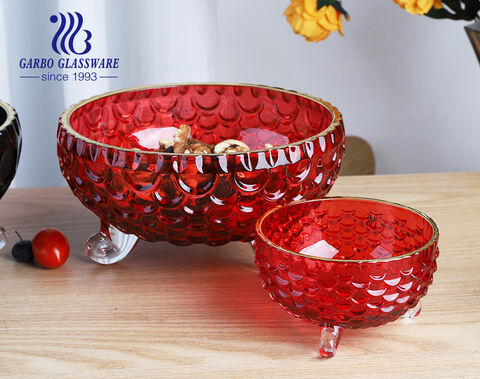 Luxury glass bowl set with different color decor for Morocco