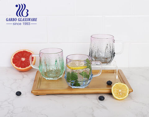 Machined Made Color Drinking Glasses Soda-lime Glass Mug with Cheap Price