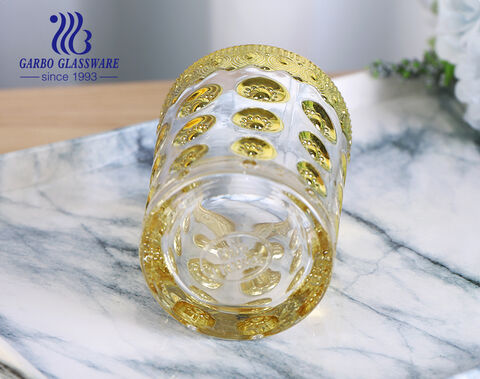 Asian Markets engraved electroplating glass cup for tea serving