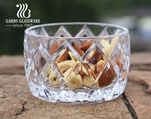 130ml small glass bowl with engraved design