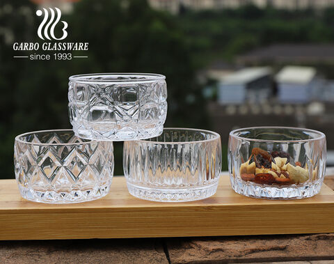 130ml small glass bowl with engraved design