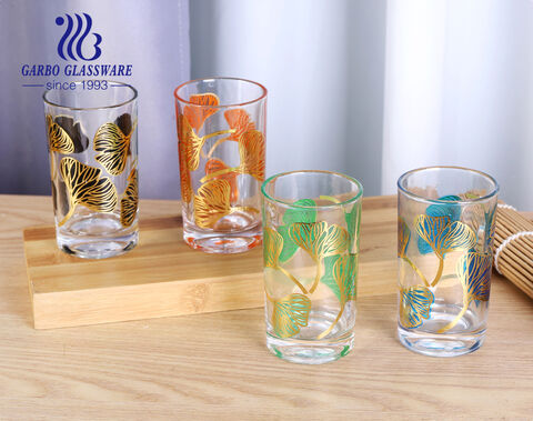 Chinese customize decal 5.5oz glass tumbler wholesale