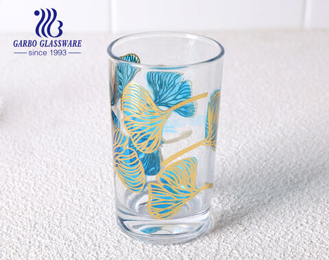 Vaso de cristal de 150ML con logo de calcomanías personalizadas.