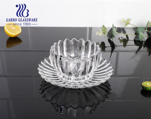 Hot Selling Glassware Transparent Home Use Glass Bowl and Saucer Se