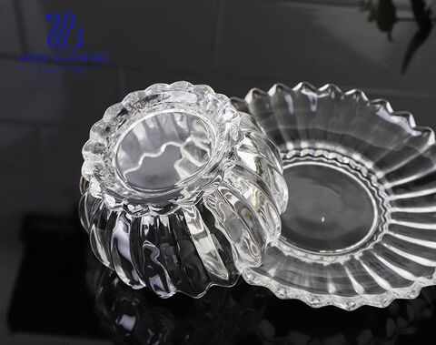 Se transparente vendedor caliente del cuenco y del platillo de cristal del uso en el hogar de la cristalería