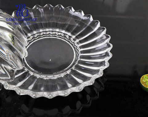 Горячая продажа стеклянной посуды, прозрачная стеклянная чаша для домашнего использования и комплект блюдца