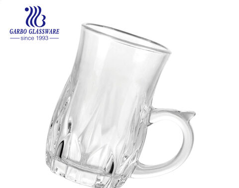 Fábrica de caneca de chá de vidro turca clássica de tamanho pequeno transparente de 100ml