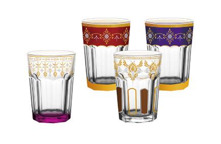 Luxuriöse 70-ml-Teetasse aus Glas mit Aufkleber für den arabischen Markt in Marokko und Frankreich