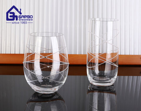 Elegant cold pattern and high-end hand-blown glass