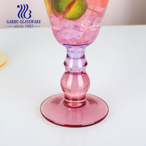 Cristalería de regalo Copas de vidrio Margarita de 280 ml con tallo de color