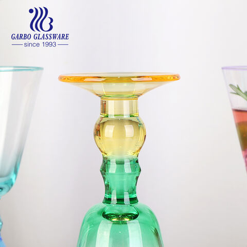 Gift Glassware 280ml Margarita Glass Stemware with Color Stem