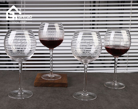 Hand-blown red wine glasses for the European and American market