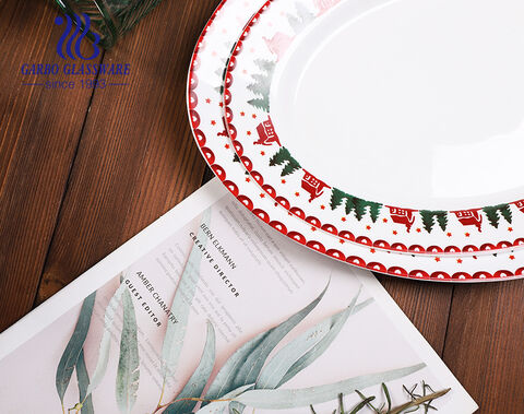 Bộ đồ ăn tối bằng thủy tinh Opal thiết kế Giáng sinh sang trọng