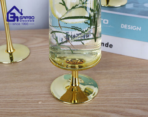 Hot selling Golden base glass stemware from China wholesaler