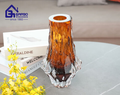 Vaso de vidro clássico marrom escuro para decoração de casa