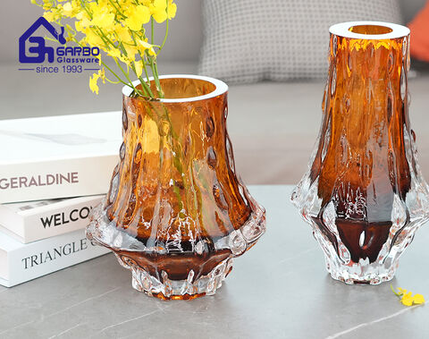 Custom Classic Elegant Amber European Decorative Flower Vase