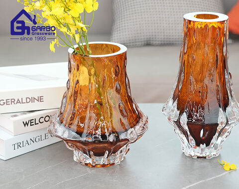 Vaso de flores decorativo europeu clássico elegante âmbar personalizado