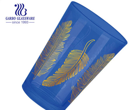 Vaso de té árabe estilo Marruecos de 6 onzas con color de pulverización personalizado y calcomanía de cuero dorado