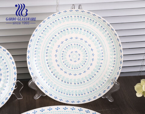 Tấm kính Opal 7 inch Hình tròn Đĩa tráng miệng tùy chỉnh cho bán buôn