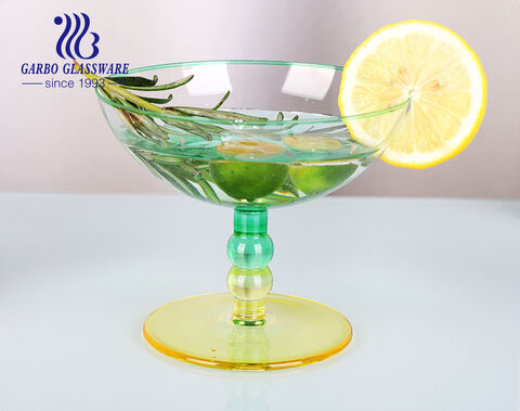 280ml spray color ice cream cup with stem for restaurant
